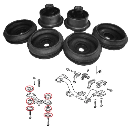 Boccole asse posteriore Honda Civic, CR-V, HR-V, Jazz, Concerto