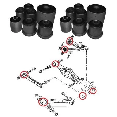 Kit boccole sospensione posteriore Mitsubishi Pajero III