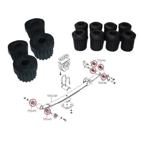 Silentblocs von Blattfedern Nissan Vanette, Serena