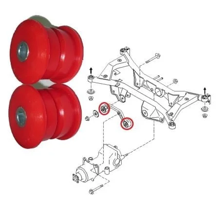 Silentblocks de poliuretano para el soporte del diferencial trasero, X-Trail T30
