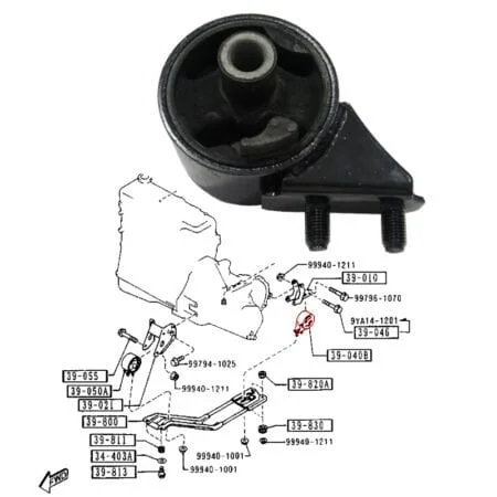 Soporte motor trasero Mazda 323, MX-3 - Imagen 1