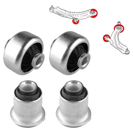 Kit silentblocs des bras avant, Kangoo II, Megane II, Zoe, Captur I, Clio IV, Grand Scenic II