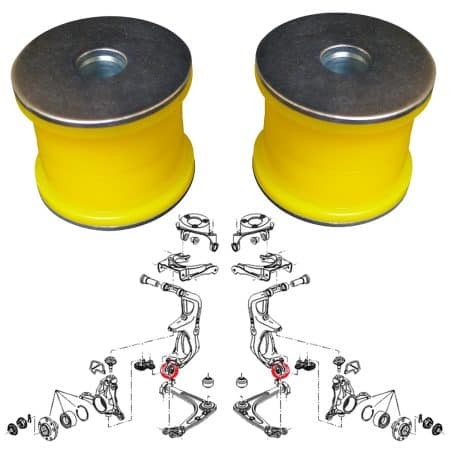 Silentblocks de poliuretano para portamanguetas delanteros, Peugeot 407, 508